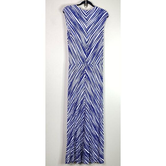 New Chico's V-Neck Striped Maxi Dress Women's Size Medium  (Chico's Size 1) - Picture 2 of 9